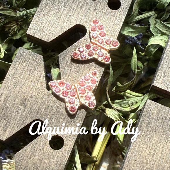 Alquimia Pink Butterfly Earrings - Picture 1 of 1